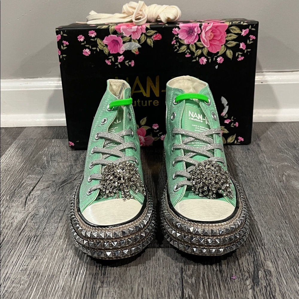 FREE PEOPLE NIB Nan ku sneakers revolve green - 37 - Picture 2 of 7